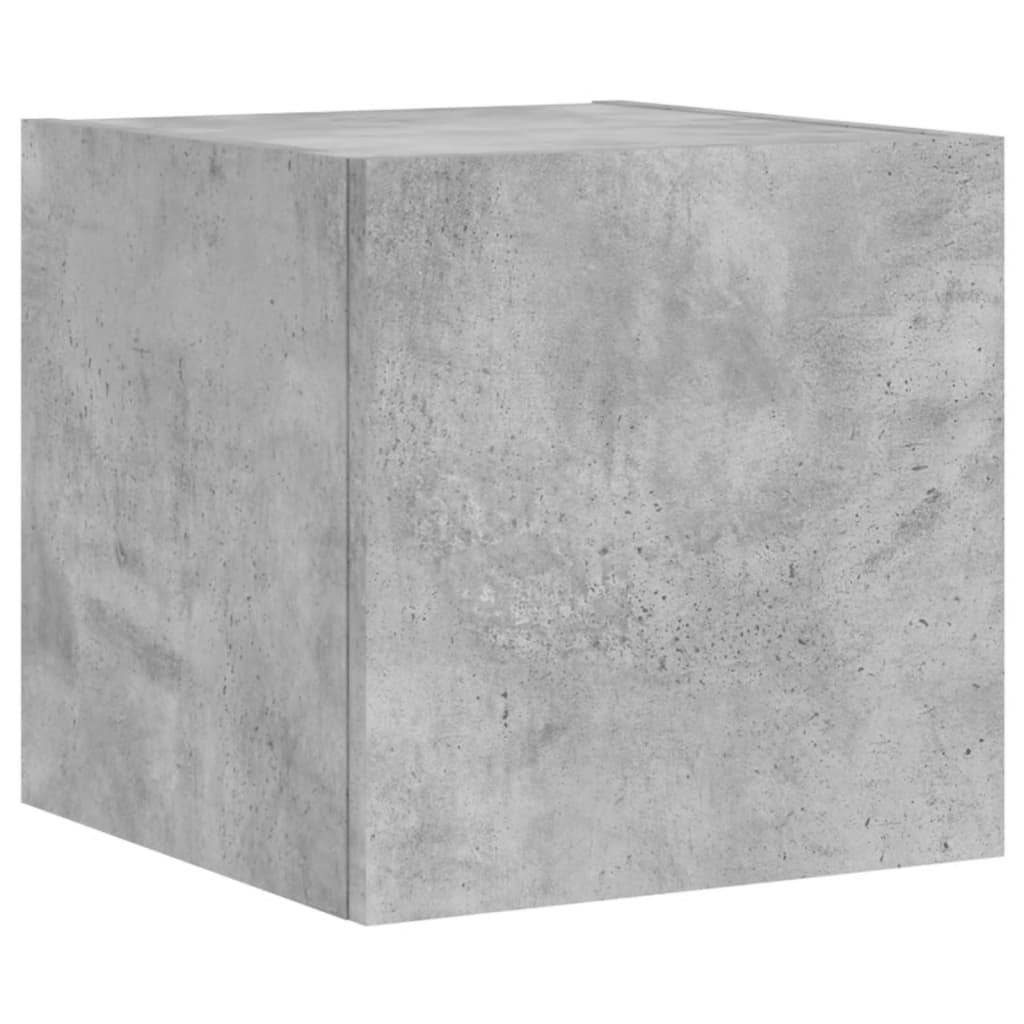 væghængt tv-bord med LED-lys 30,5x35x30 cm betongrå