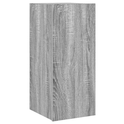 væghængt tv-bord med LED-lys 30,5x35x70 cm grå sonoma-eg