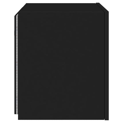 væghængt tv-bord med LED-lys 40,5x35x40 cm sort