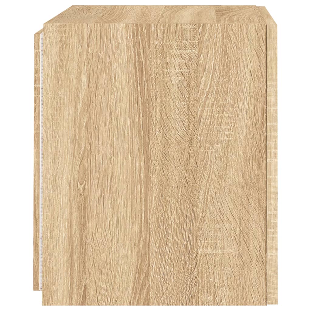 væghængte tv-borde 2 stk. med LED-lys 40,5x35x40 cm sonoma-eg