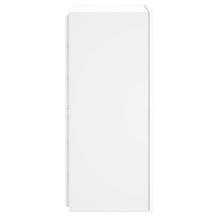 væghængt tv-bord med LED-lys 40,5x35x80 cm hvid