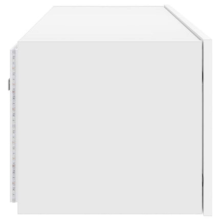 væghængt tv-bord med LED-lys 100x35x31 cm hvid