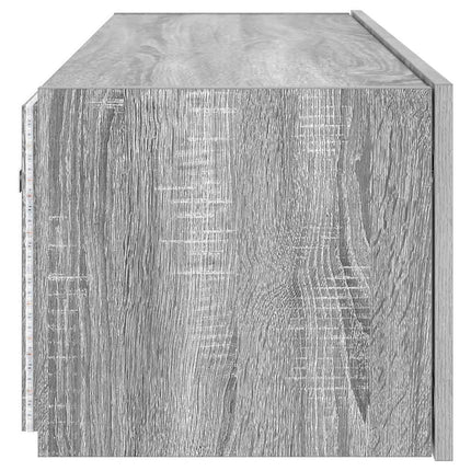 væghængt tv-bord m. LED-lys 100x35x31 cm grå sonoma-eg