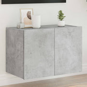 væghængt tv-bord med LED-lys 60x35x31 cm betongrå