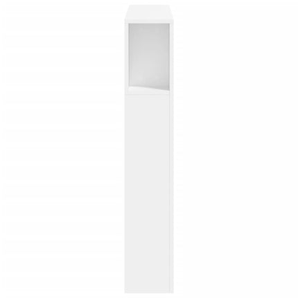 sengegavl med LED-lys 100x18,5x103,5 cm konstrueret træ hvid