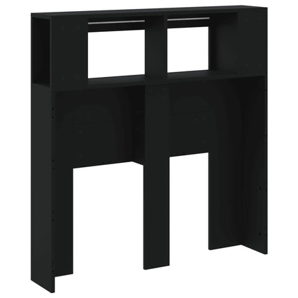 sengegavl med LED-lys 100x18,5x103,5 cm konstrueret træ sort