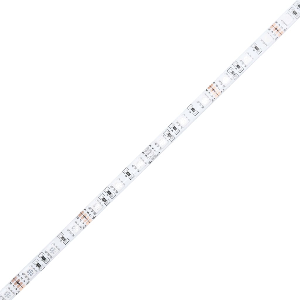 sengegavl m. LED-lys 100x18,5x103,5 cm konstrueret træ røget eg