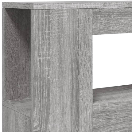 sengegavl 100x18,5x103,5 cm LED-lys konstrueret træ grå sonoma