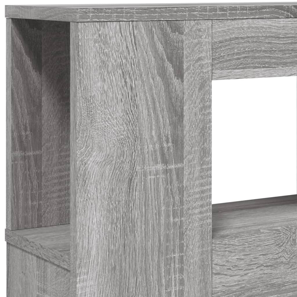 sengegavl 120x18,5x103,5 cm LED-lys konstrueret træ grå sonoma