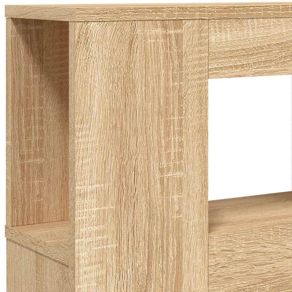 sengegavl 180x18,5x103,5 cm LED-lys konstrueret træ sonoma-eg