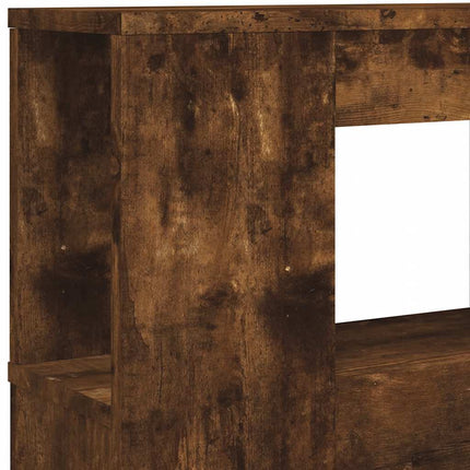 sengegavl m. LED-lys 200x18,5x103,5 cm konstrueret træ røget eg