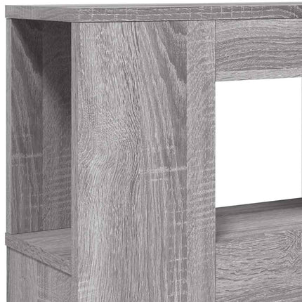 sengegavl 220x18,5x103,5 cm LED-lys konstrueret træ grå sonoma