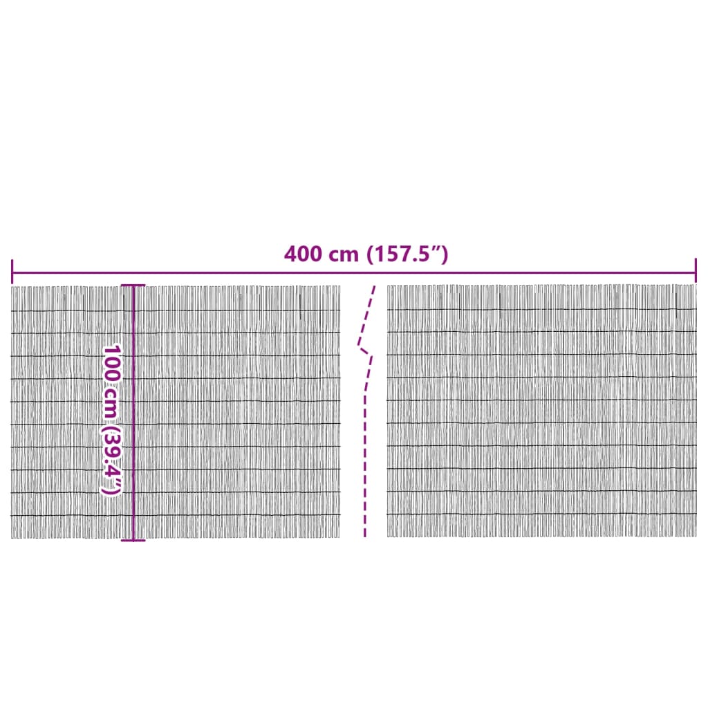 havehegn 400x100 cm siv