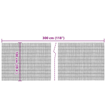 havehegn 300x100 cm siv