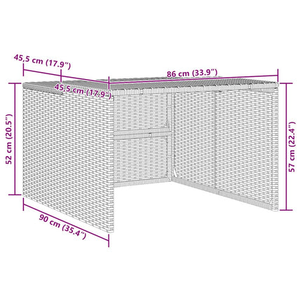 garage til robotplæneklipper 86x90x52/57 cm polyrattan grå