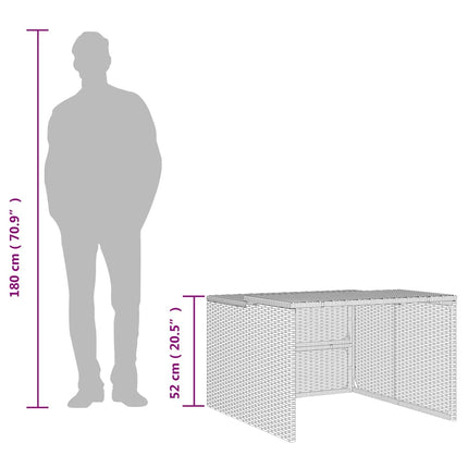 garage til robotplæneklipper 86x90x52/57 cm polyrattan grå
