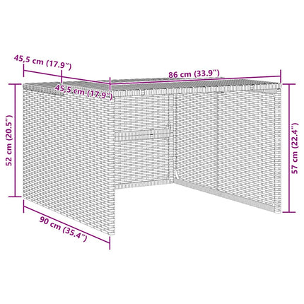 garage til robotplæneklipper 86x90x52/57 cm polyrattan beige