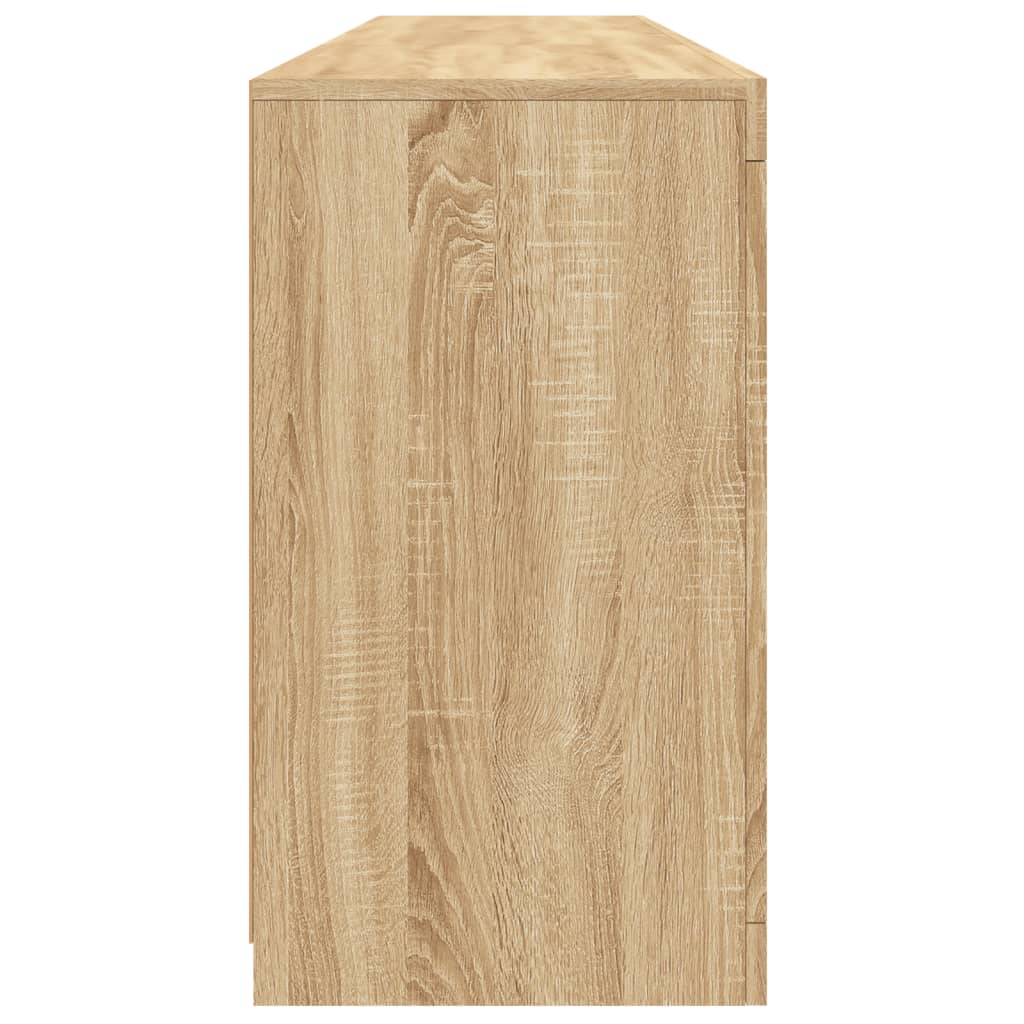 skænk med LED-lys 162x37x67 cm sonoma-eg