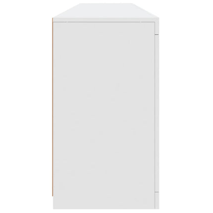 skænk med LED-lys 181,5x37x67 cm hvid