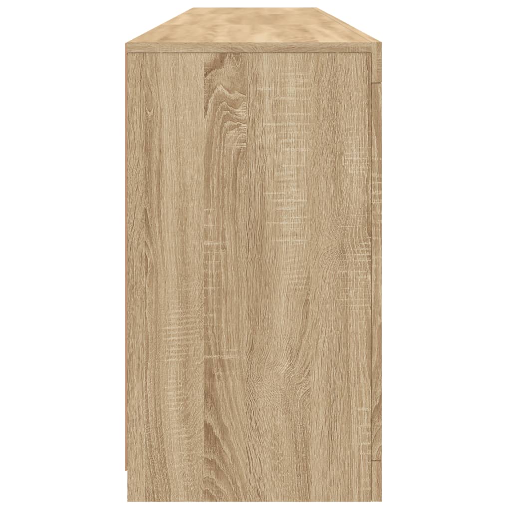 skænk med LED-lys 181,5x37x67 cm sonoma-eg