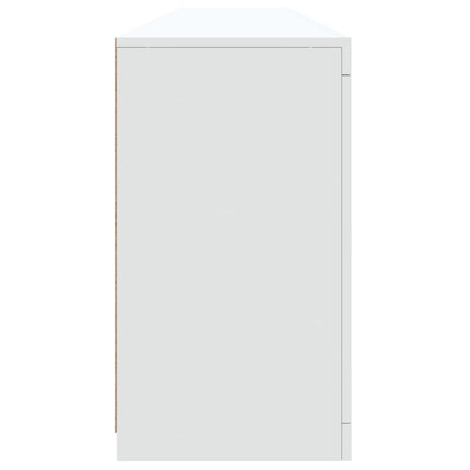 skænk med LED-lys 202x37x67 cm hvid
