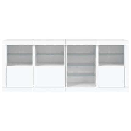 skænk med LED-lys 164x37x67 cm hvid
