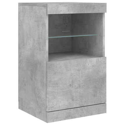 skænk med LED-lys 164x37x67 cm betongrå