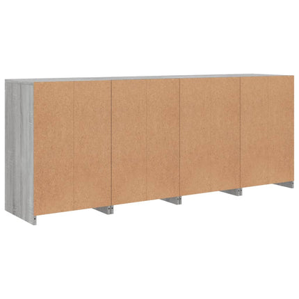 skænk med LED-lys 164x37x67 cm grå sonoma-eg
