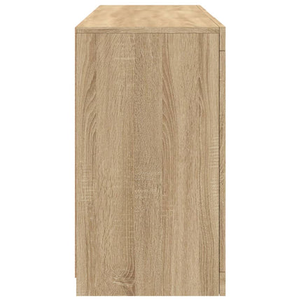 skænk med LED-lys 123x37x67 cm sonoma-eg