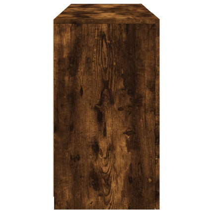 skænk med LED-lys 123x37x67cm røget egetræsfarve