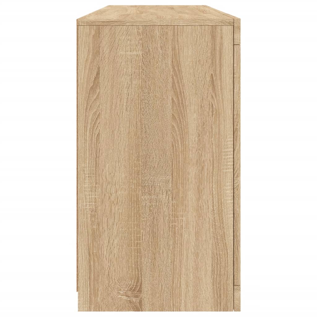 skænk med LED-lys 163x37x67 cm sonoma-eg