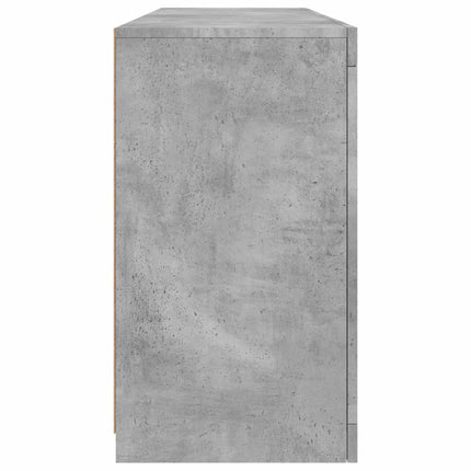 skænk med LED-lys 163x37x67 cm betongrå