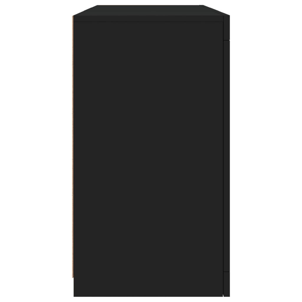 skænk med LED-lys 123x37x67 cm sort