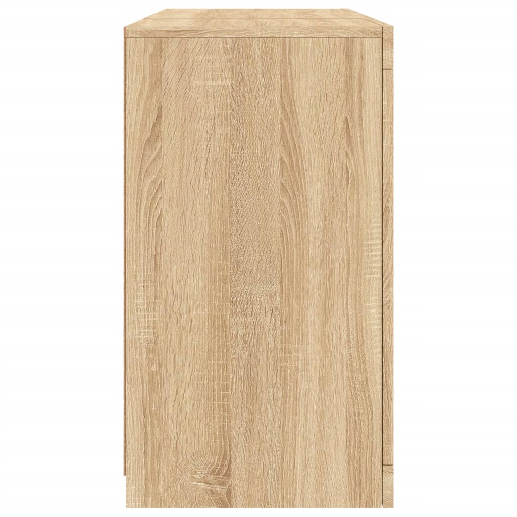 skænk med LED-lys 123x37x67 cm sonoma-eg