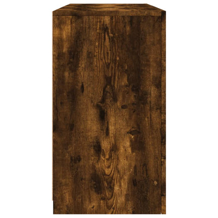 skænk med LED-lys 123x37x67cm røget egetræsfarve