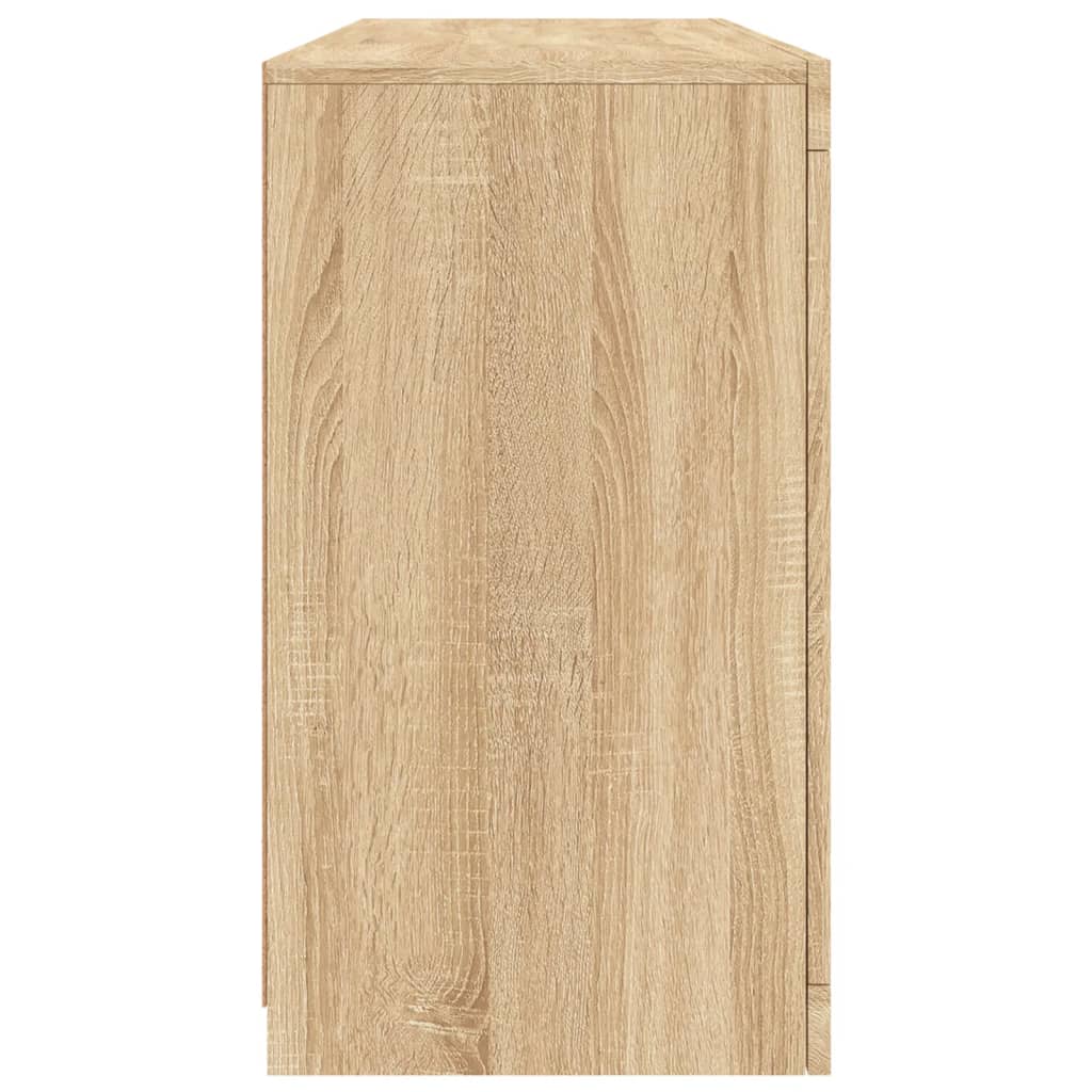 skænk med LED-lys 142,5x37x67 cm sonoma-eg