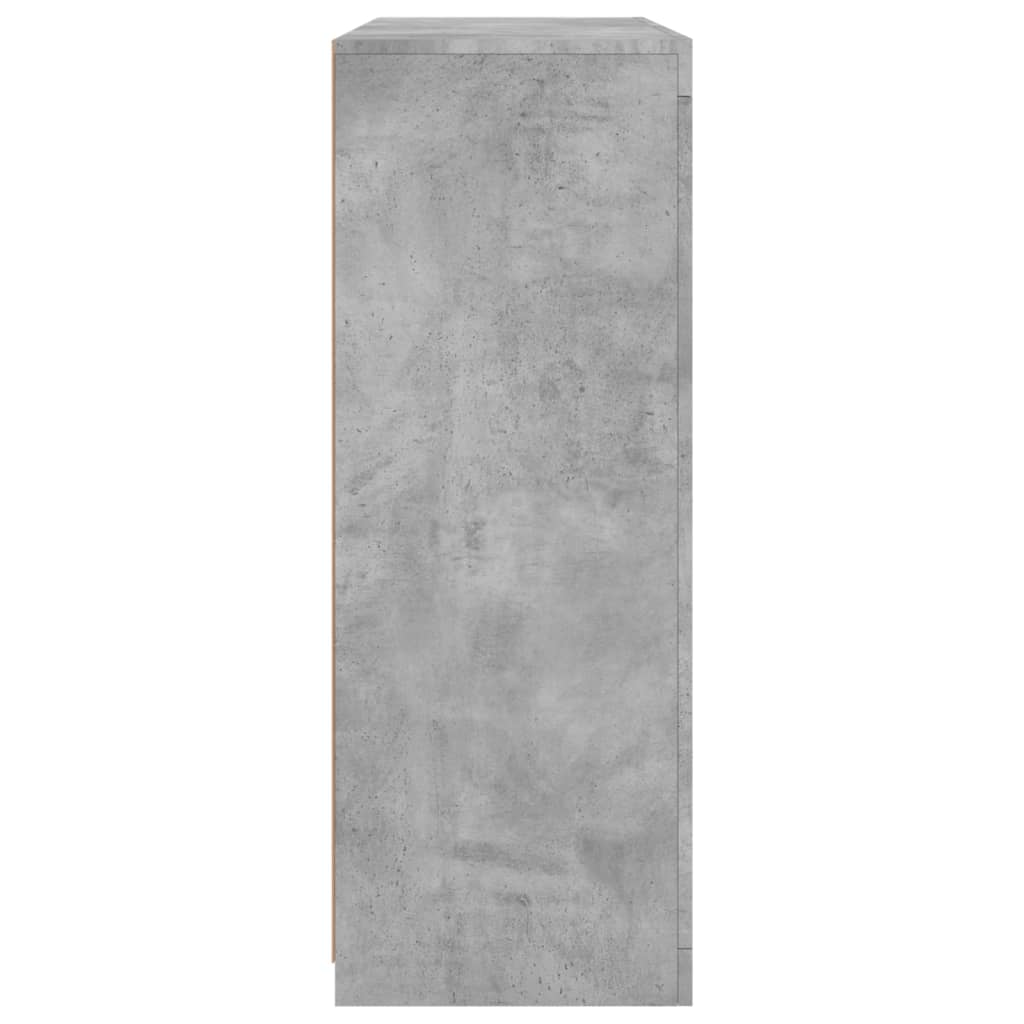 skænke med LED-lys 3 stk. konstrueret træ betongrå