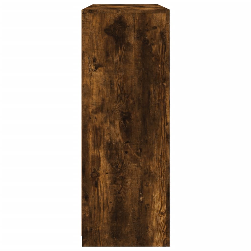 skænke med LED-lys 3 stk. konstrueret træ røget egetræ