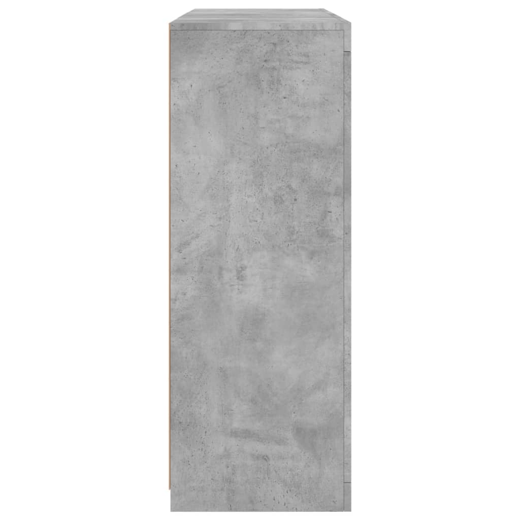 skænke med LED-lys 3 stk. konstrueret træ betongrå