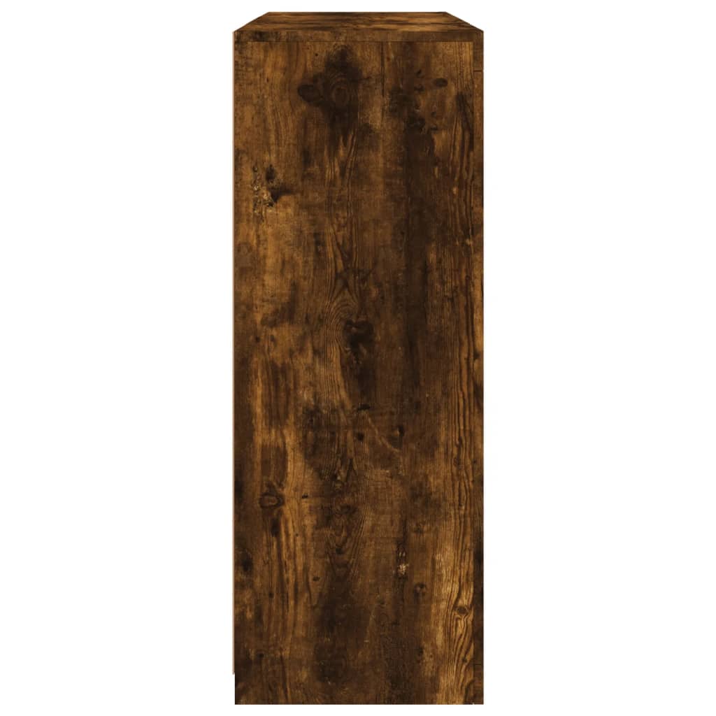 skænke med LED-lys 3 stk. konstrueret træ røget egetræ