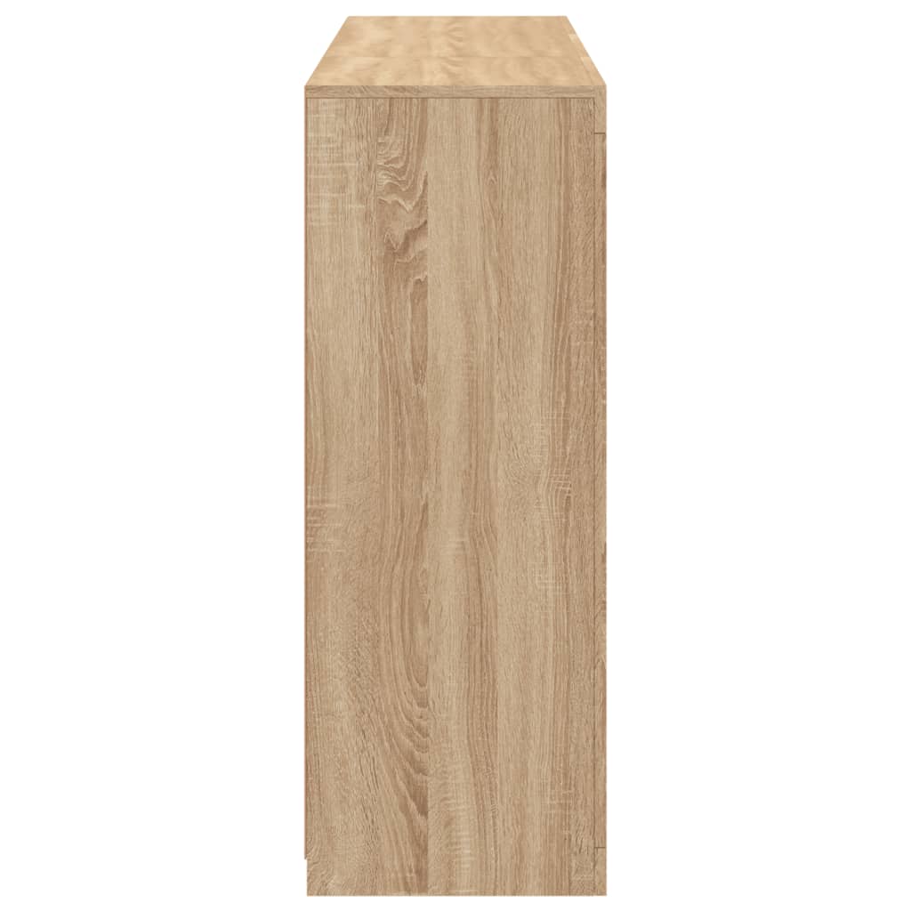 skænke med LED-lys 3 stk. konstrueret træ sonoma-eg