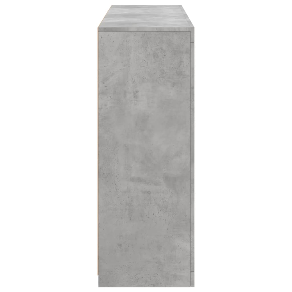 skænke med LED-lys 3 stk. konstrueret træ betongrå