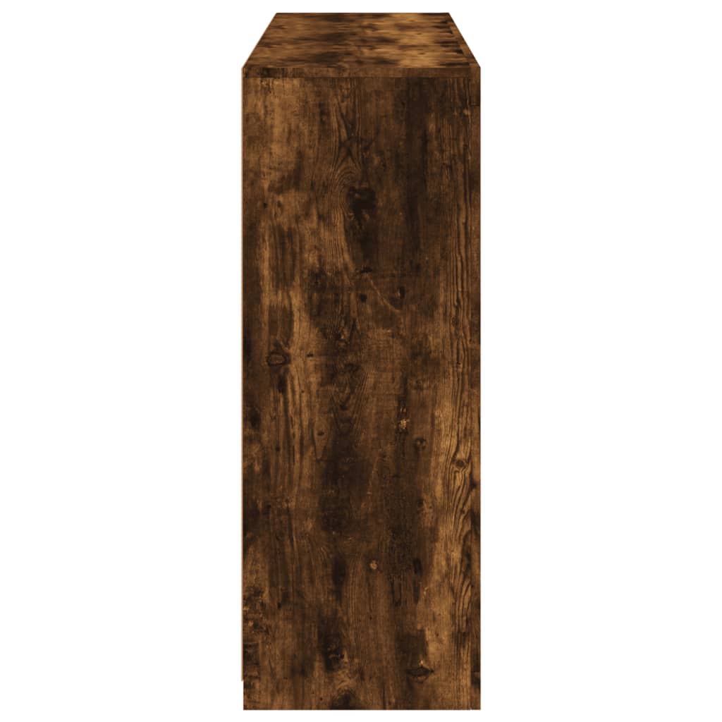 skænke med LED-lys 3 stk. konstrueret træ røget egetræ