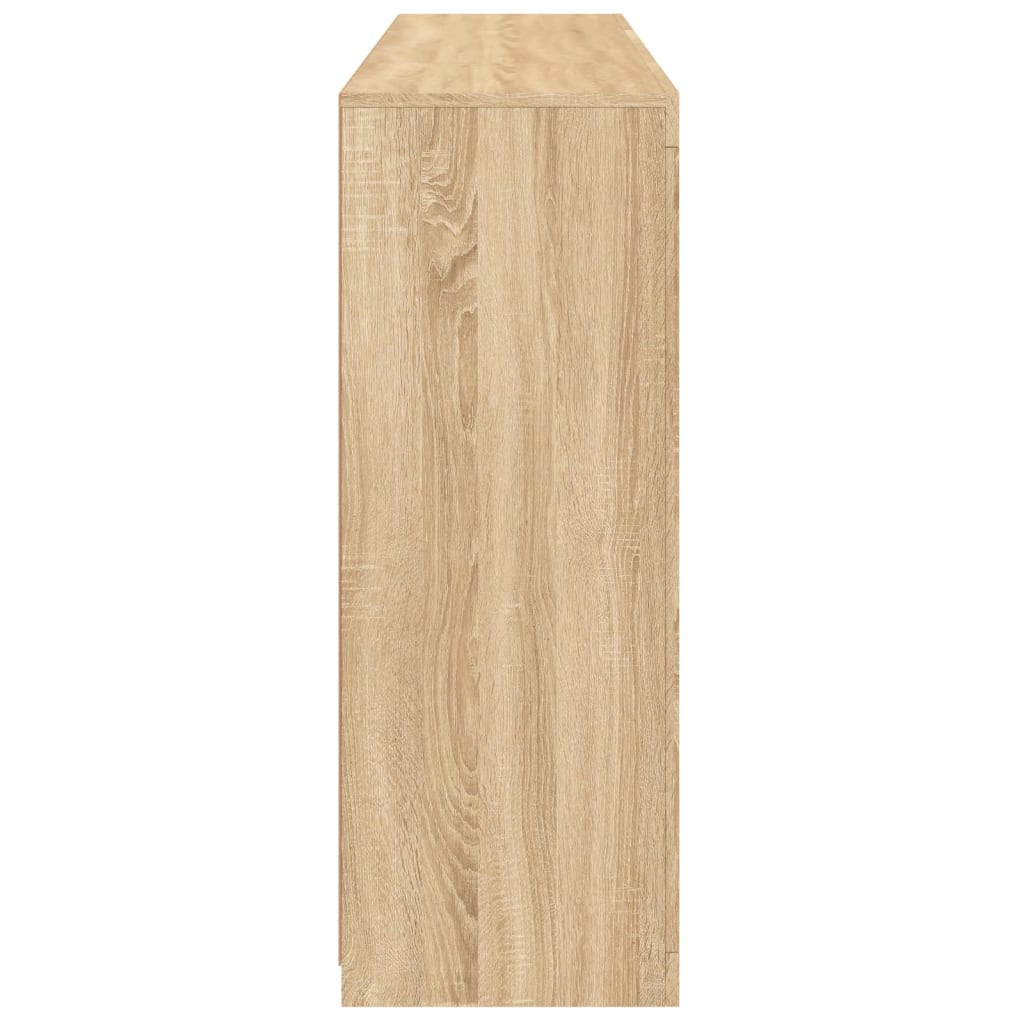 skænke med LED-lys 3 stk. konstrueret træ sonoma-eg