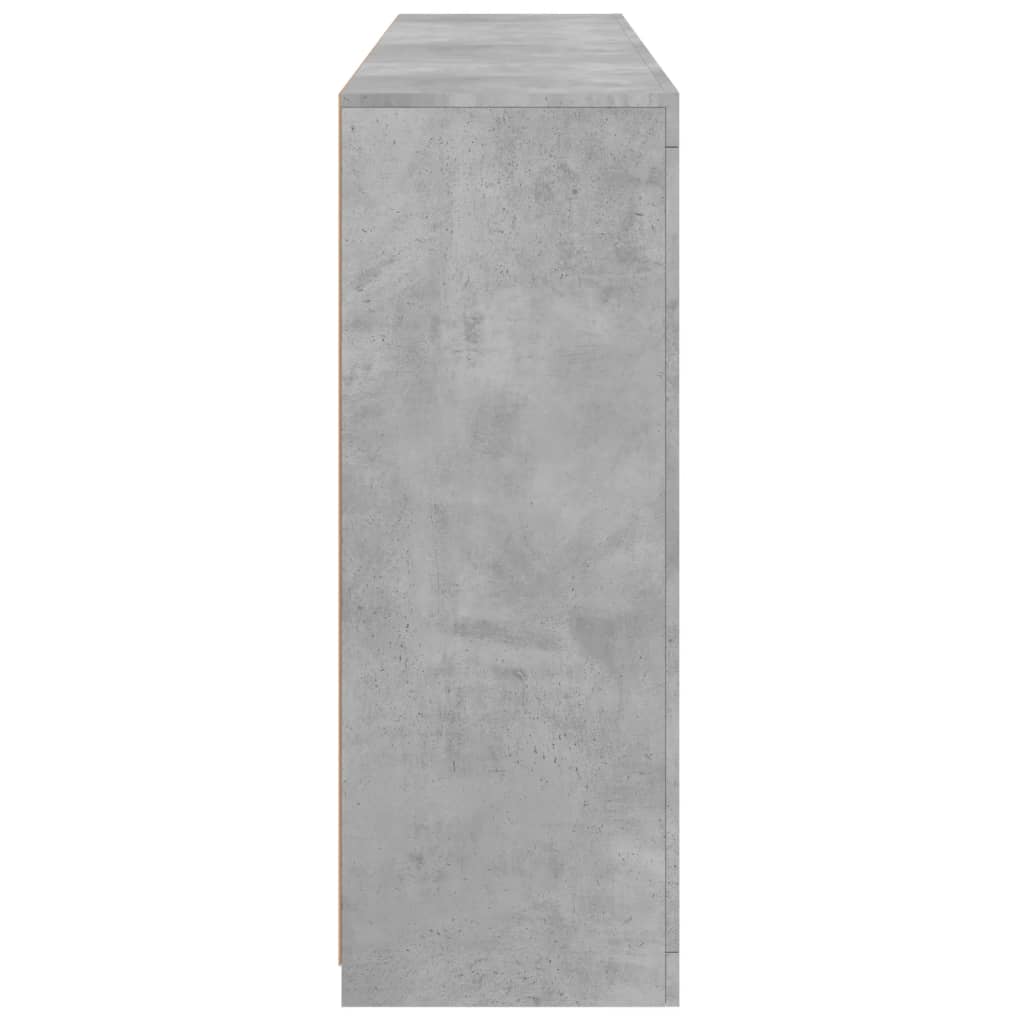 skænke med LED-lys 3 stk. konstrueret træ betongrå