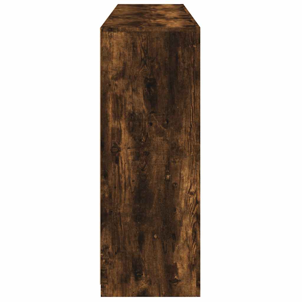 skænke med LED-lys 3 stk. konstrueret træ røget egetræ