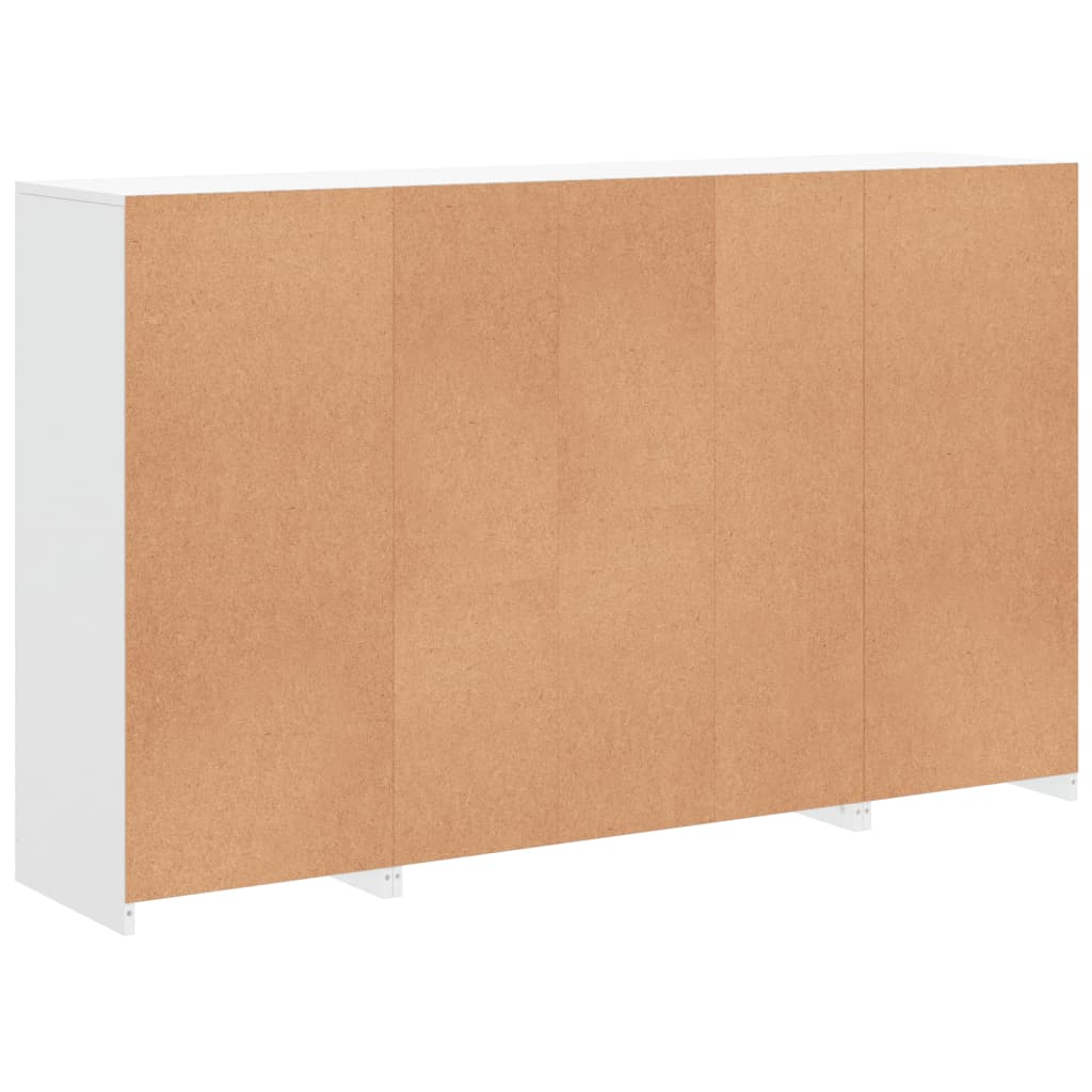 skænke med LED-lys 3 stk. konstrueret træ hvid