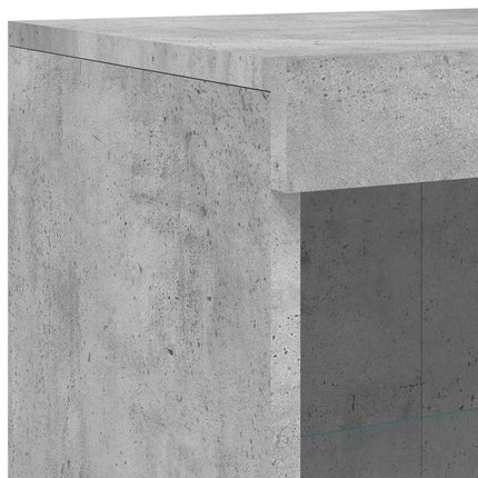 skænk med LED-lys 162x37x100 cm betongrå