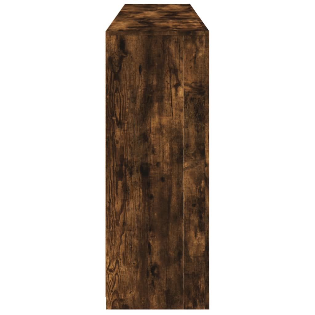 skænk med LED-lys 162x37x100 cm røget egetræsfarve