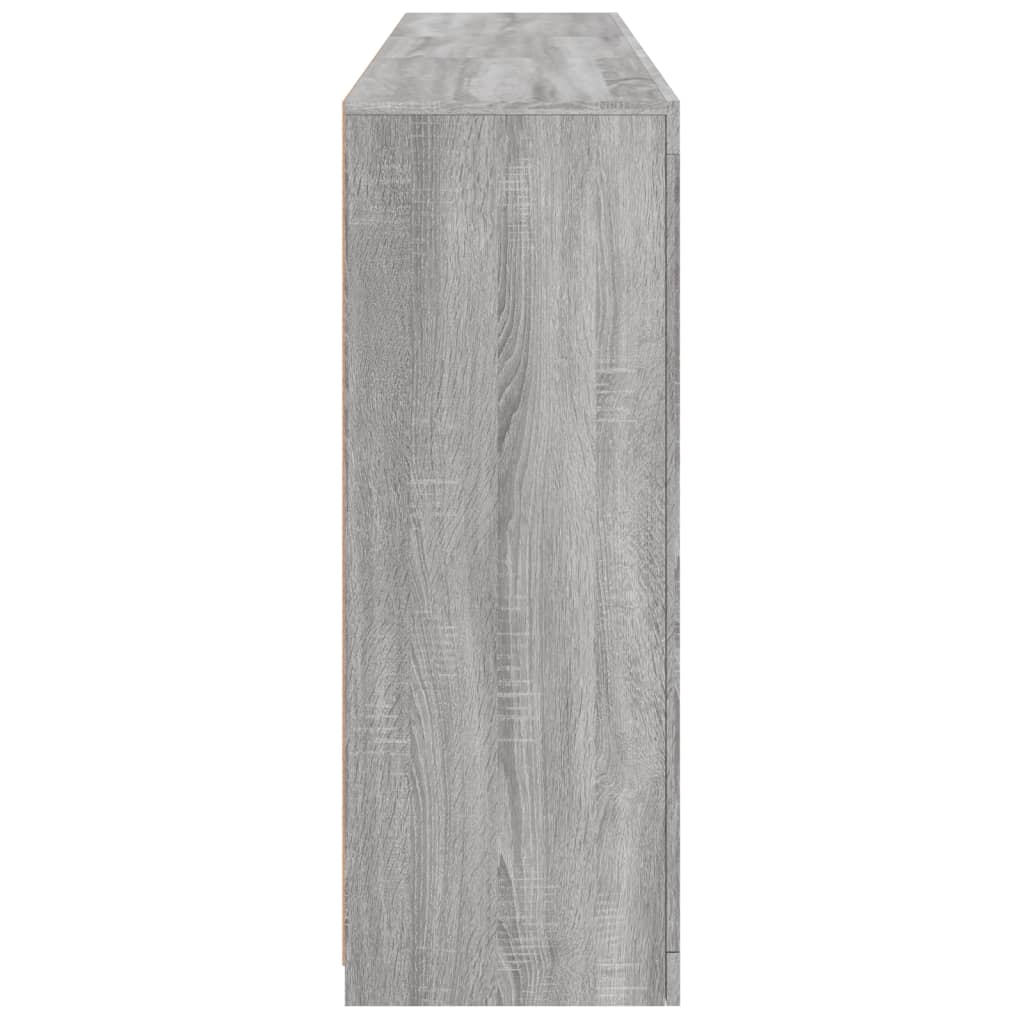 skænk med LED-lys 162x37x100 cm grå sonoma-eg